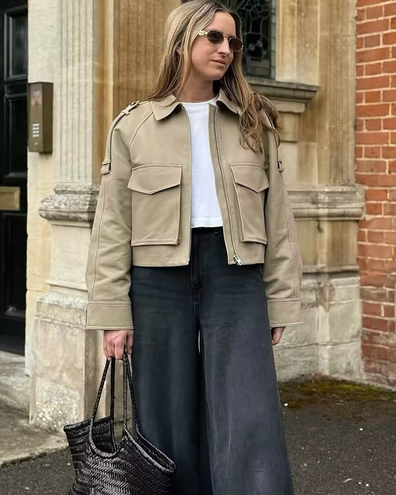 Mia kort pocketjakke