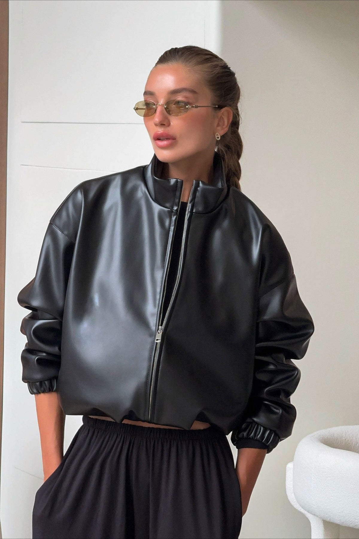ZEYA - Blake Cropped Leather Jacket