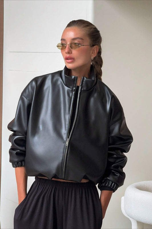ZEYA - Blake Cropped Leather Jacket