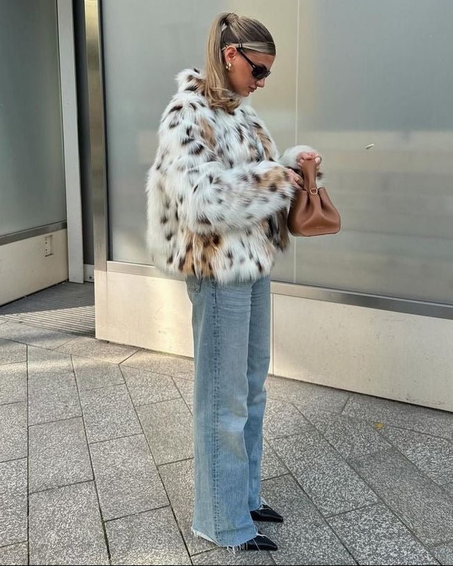 ZEYA - Camella Leopard Faux Fur Coat