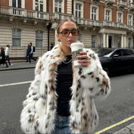 Camella Leopard Kunstpelsfrakke