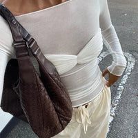 Camille mesh gennemsigtig off-shoulder top