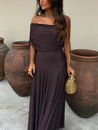 Audrey Off Shoulder Maxi-kjole