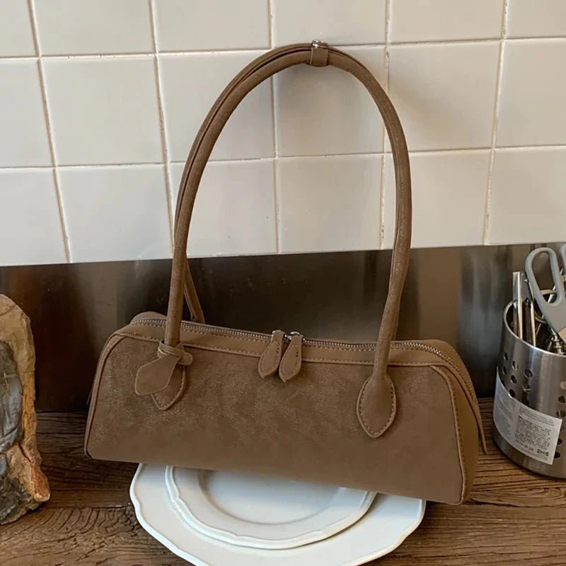 ZEYA - Celeste Suede Baguette Bag