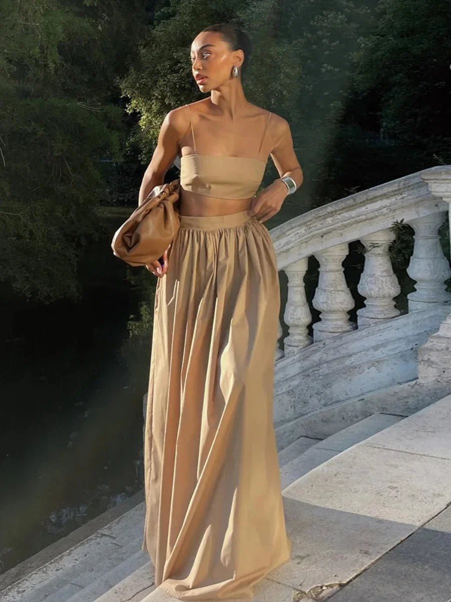 ZEYA - Chanelle Strappy Crop Top Two-Piece Set