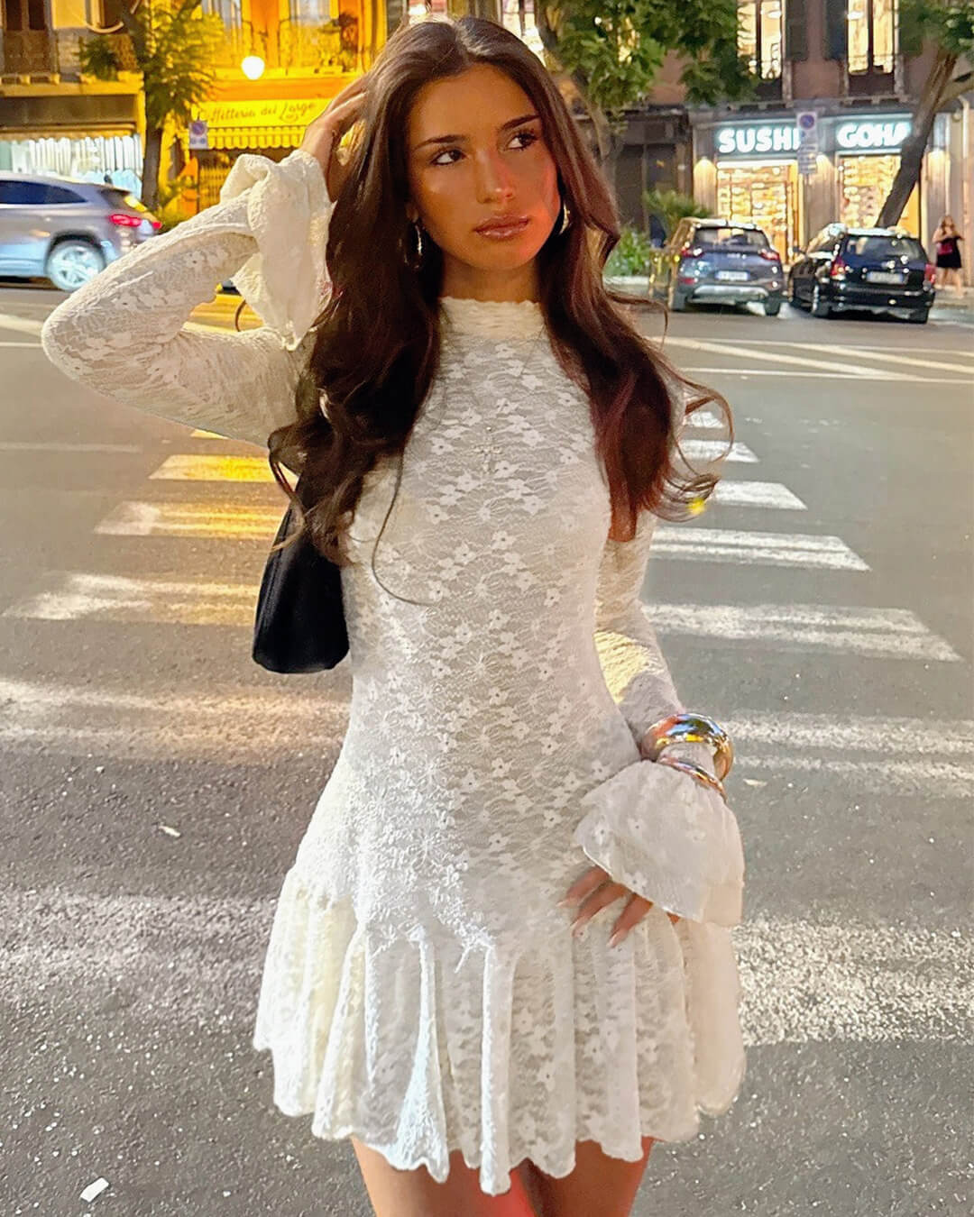 ZEYA - Chantal Sheer Lace Mini Dress
