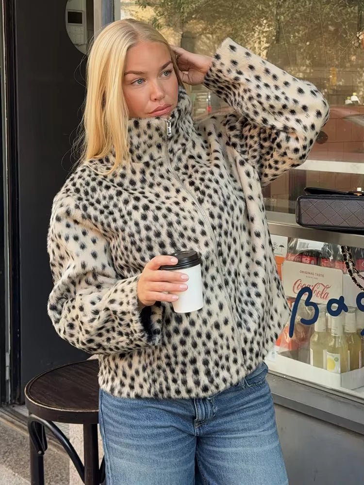 ZEYA - Claudia Leopard Faux Fur Jacket & Mini Skirt Set