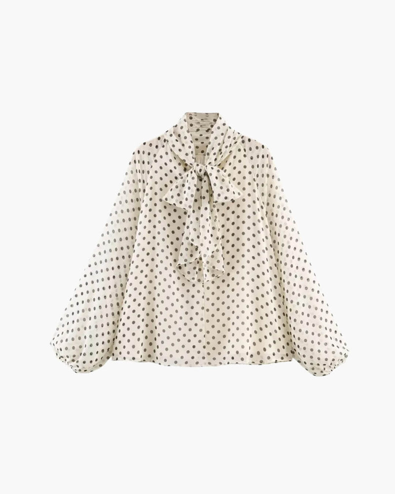 ZEYA - Cleo High Collar Polka Dot Blouse