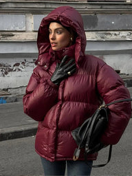 Demi hætteforet polstret parka jakke