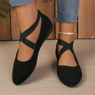 Denise Spidsede Ballet Flats med Krydsrem