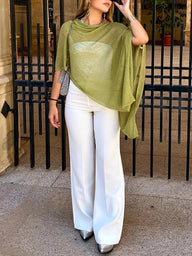 Effie Batwing Strikket Sjal Top
