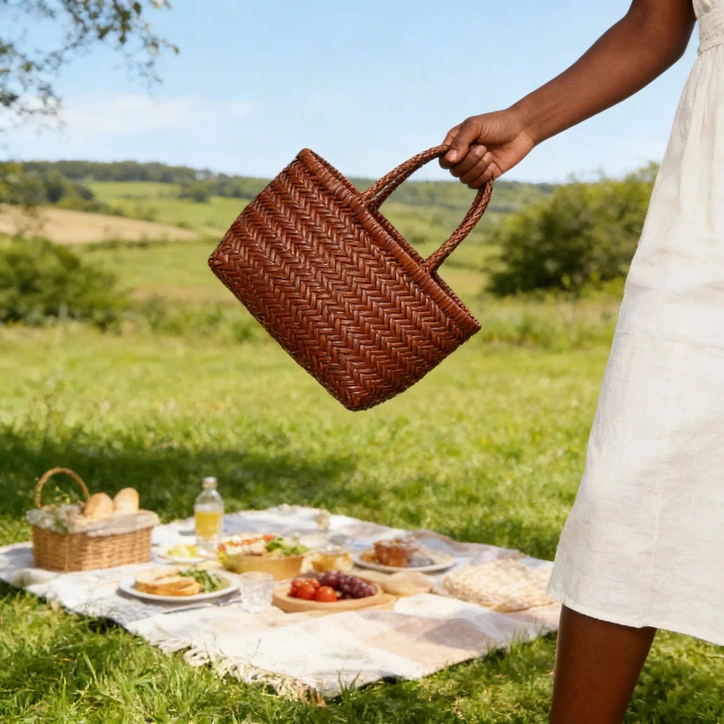 ZEYA - Eira Handwoven Leather Tote Bag
