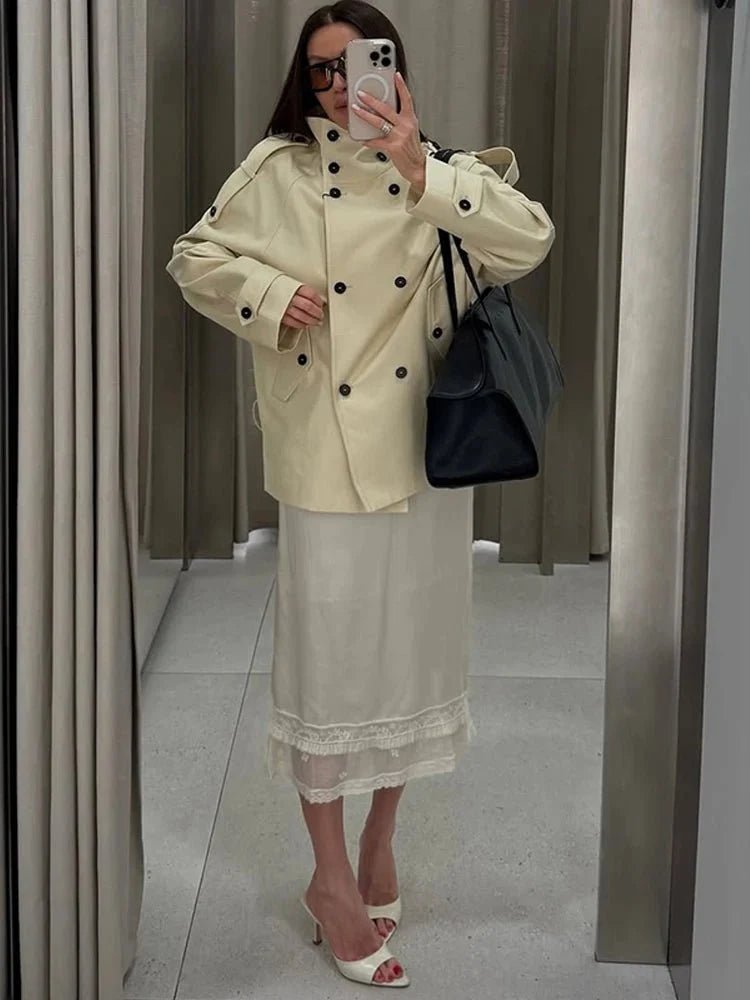 ZEYA - Ella Tailored Stand Collar Trench Coat