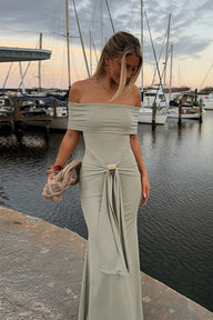 Ellie Off-Shoulder Bodycon Maxi Kjole