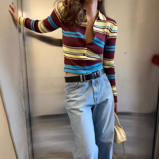 ZEYA - Ellie Striped Knit Cardigan