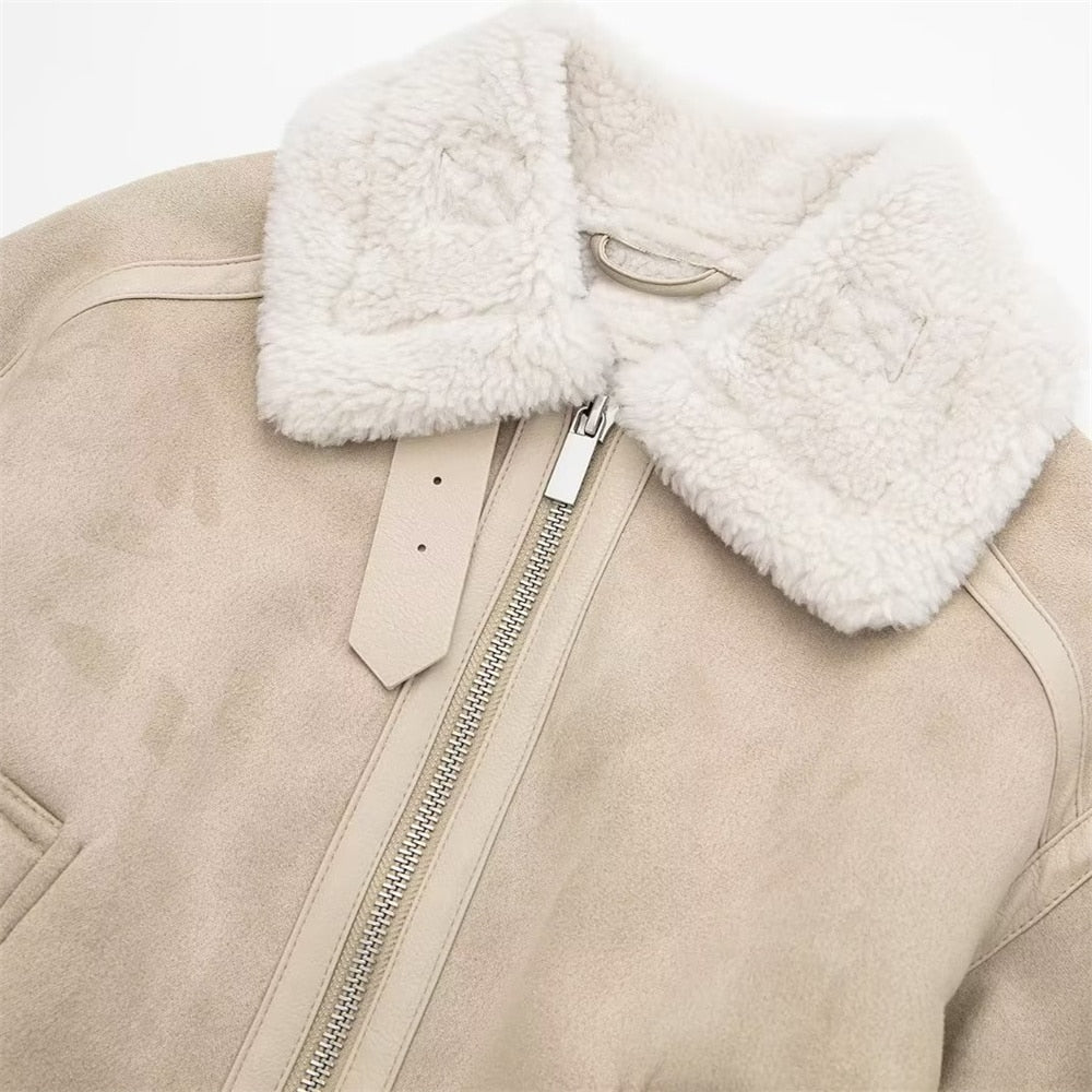 ZEYA - Elodie Suede Faux Fur Jacket