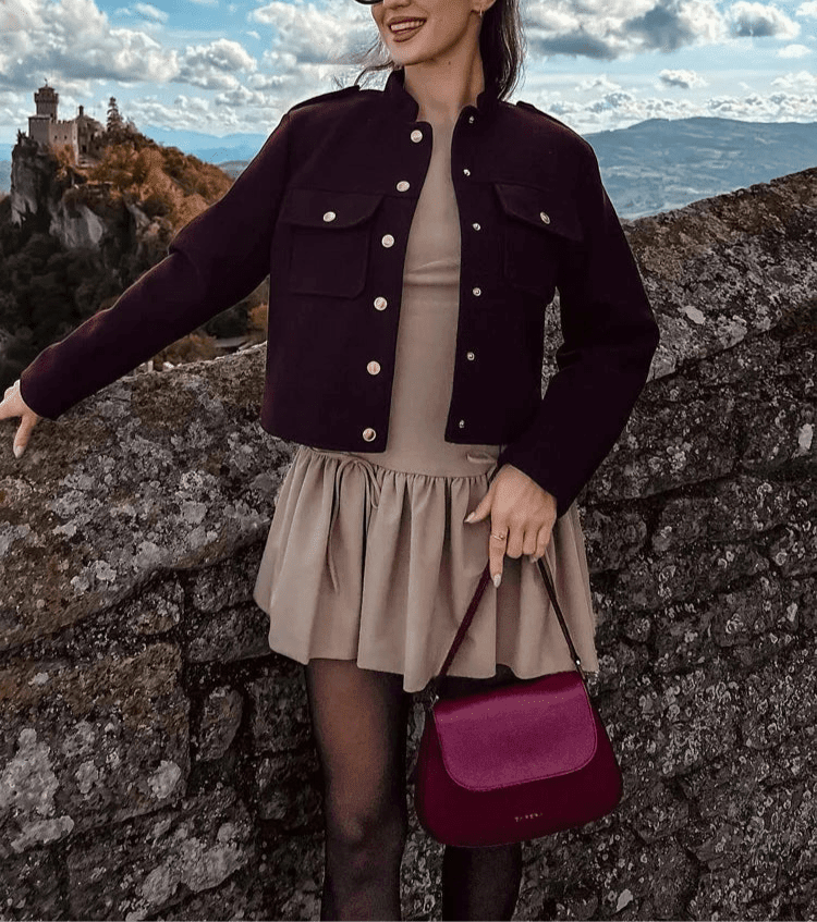 ZEYA - Elsa Bomber Jacket with Golden Details