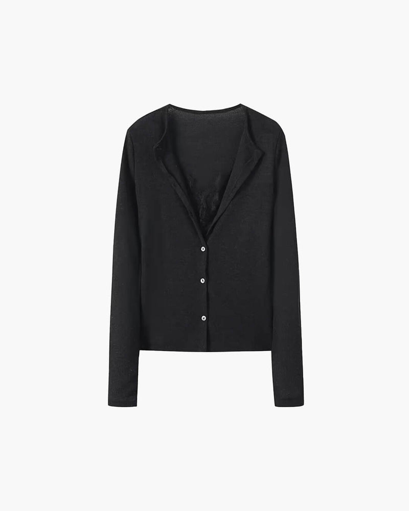 ZEYA - Ember Paneled Lace Trim Top