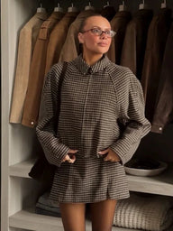 Erica Houndstooth Zip Jakke Sæt