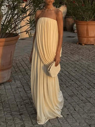 Erika Strapless Pleated Maxi Dress