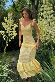 Eris Knit Ruffle Maxi Dress