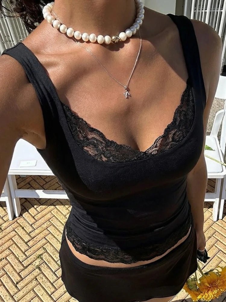 ZEYA - Evelyn Lace Trim Tank Top