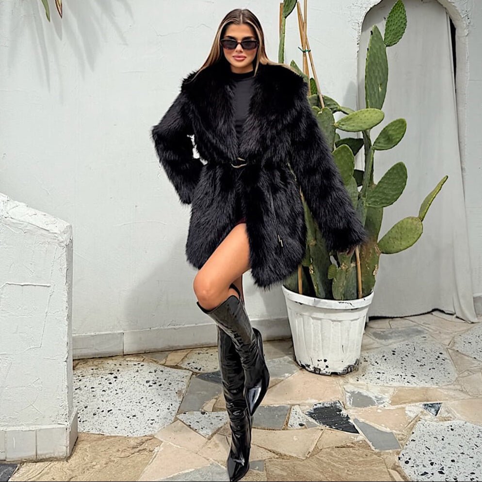 ZEYA - Feliz Faux Fur Coat with Belt