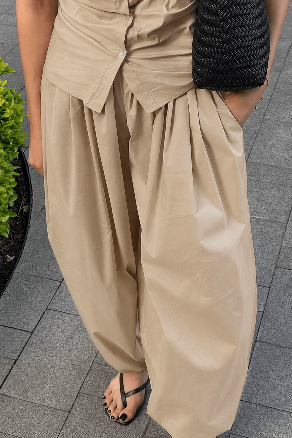 ZEYA - Fenella Elastic Waist Baggy Pants