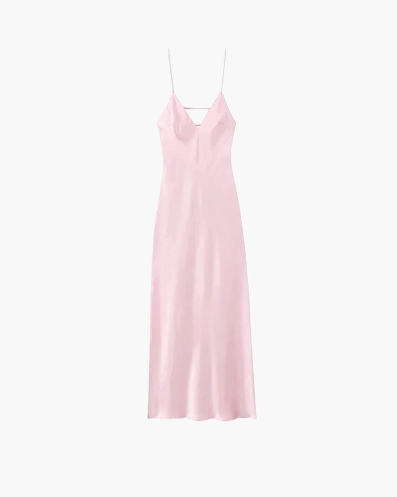 ZEYA - Fiora Satin Backless Maxi Dress