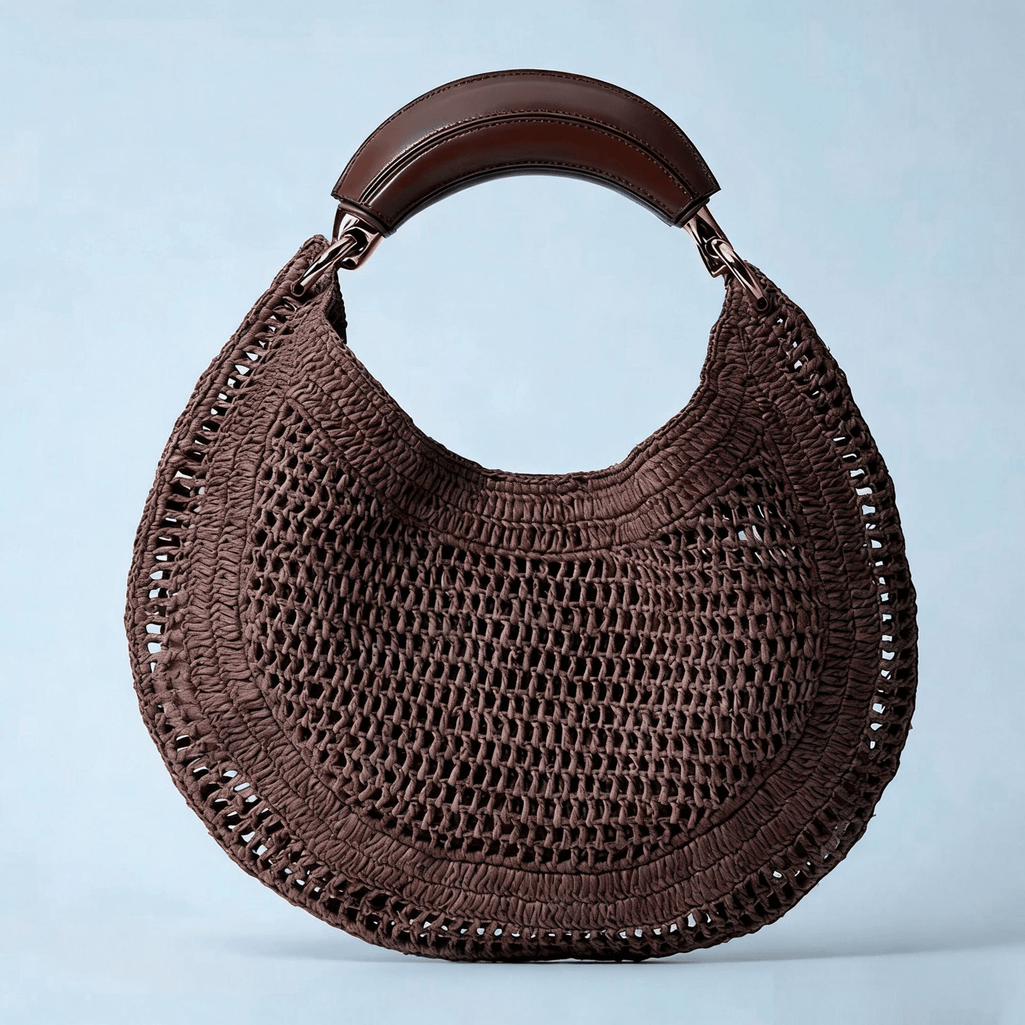 ZEYA - Geneva Crescent Woven Leather Bag