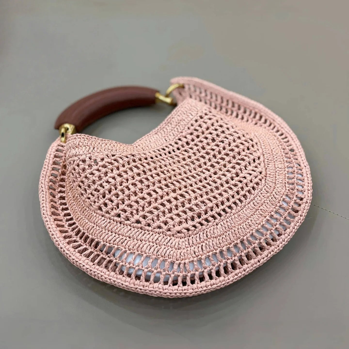 ZEYA - Geneva Crescent Woven Leather Bag