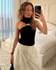 Gertrude Guld Accent Halterneck Top