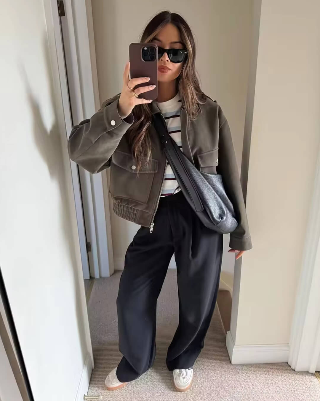 ZEYA - Ginny Suede Pilot Bomber Jacket