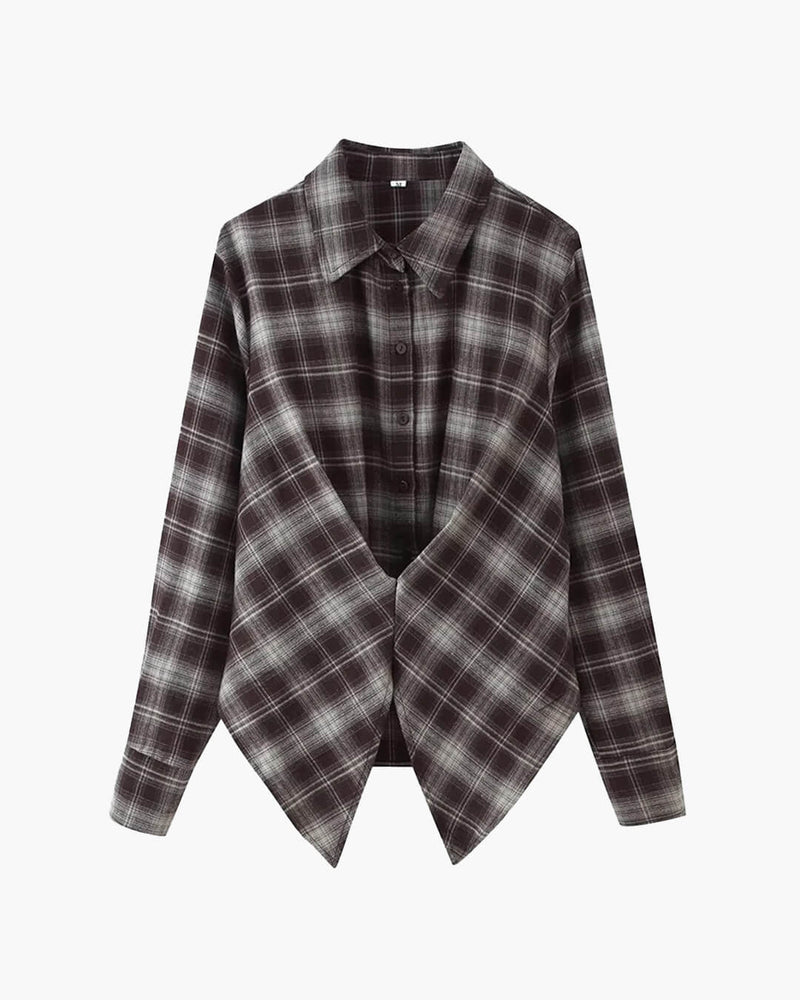 Gloria Plaid Cinched-Waist Polo