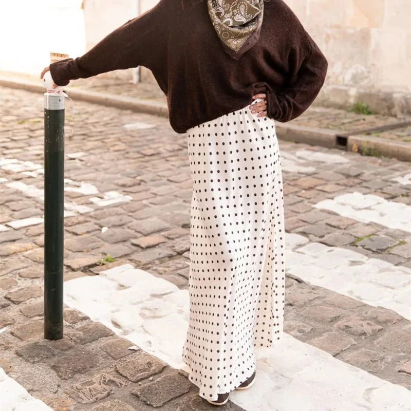 ZEYA - Halia Polka Dot Satin Maxi Skirt