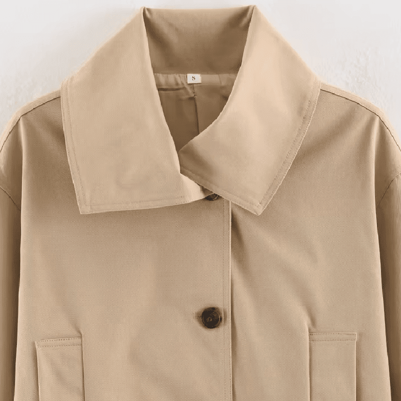 ZEYA - Helena Asymmetric Belted Trench Coat