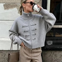 Helena Turtleneck Zip Strikcardigan