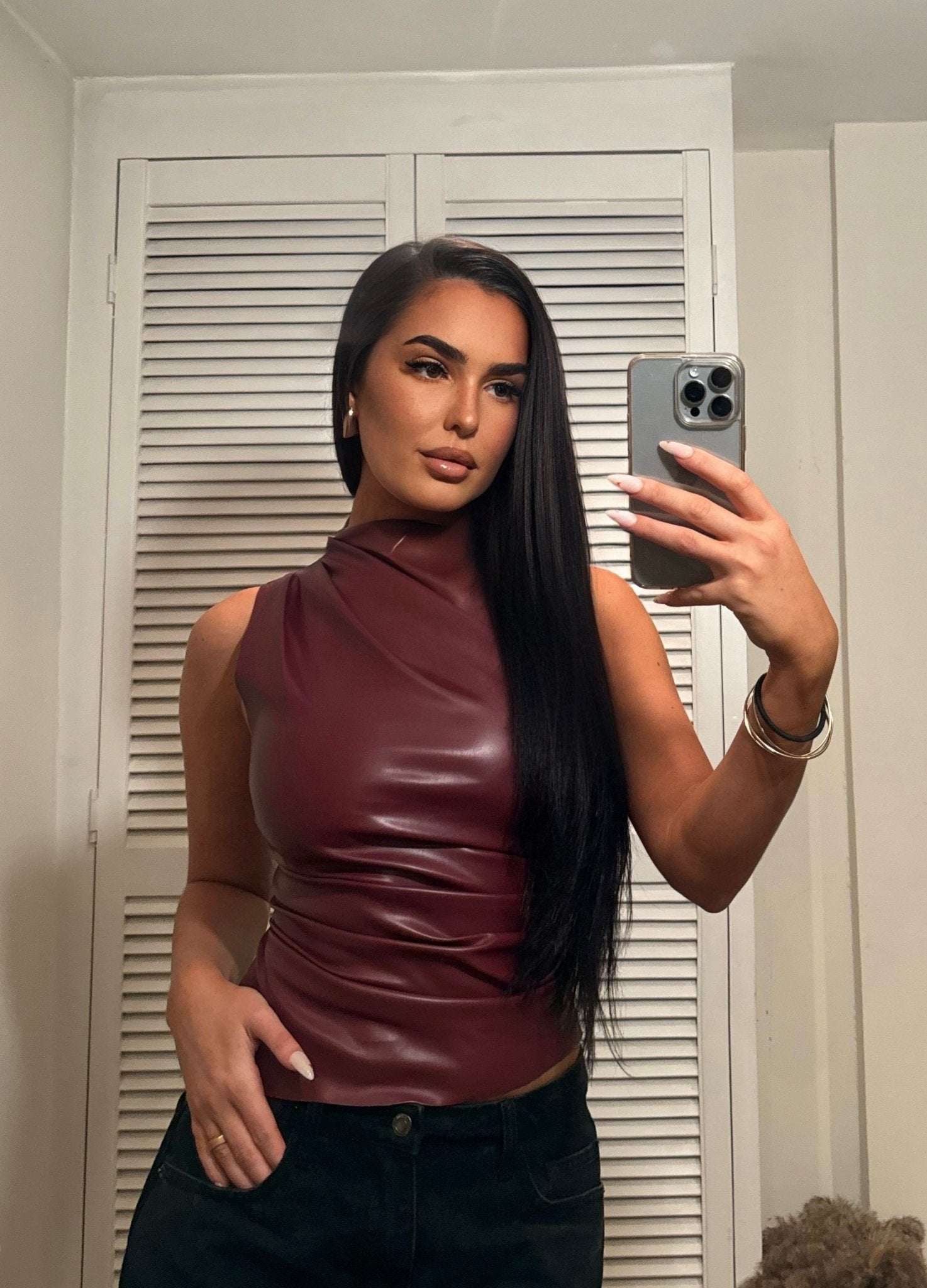 ZEYA - Hetty Faux Leather Tank Top
