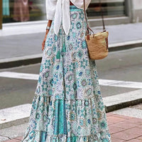 Imara flagrende boho-print flæsekjole