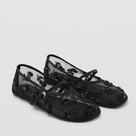 Lily balletflat net Mary Jane sko