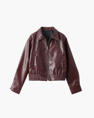 Jade Faux Leather Lapel Jacket