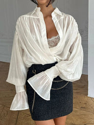 Jamie Button Down gennemsigtig bluse