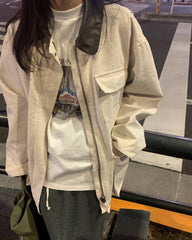 Jane Contrast Collar Utility Jacket