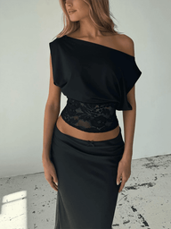 Janice skrå skulder blonde top