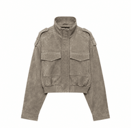 Jasmin Faux Suede Cropped Jakke