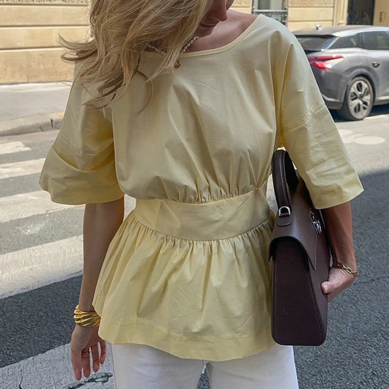 ZEYA - Jasmin Ruffled Backless Blouse