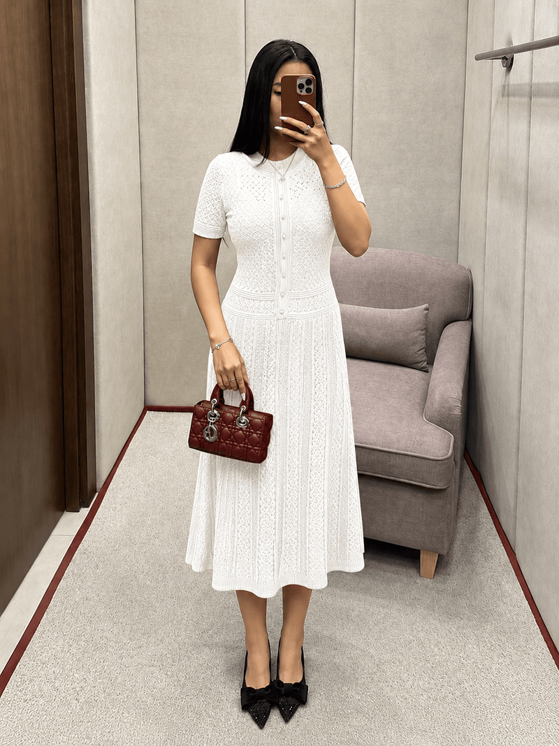 ZEYA - Rebecca Half Button Knitted Midi Dress