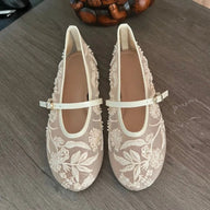 Jenny perlebesatte mesh ballerinaer