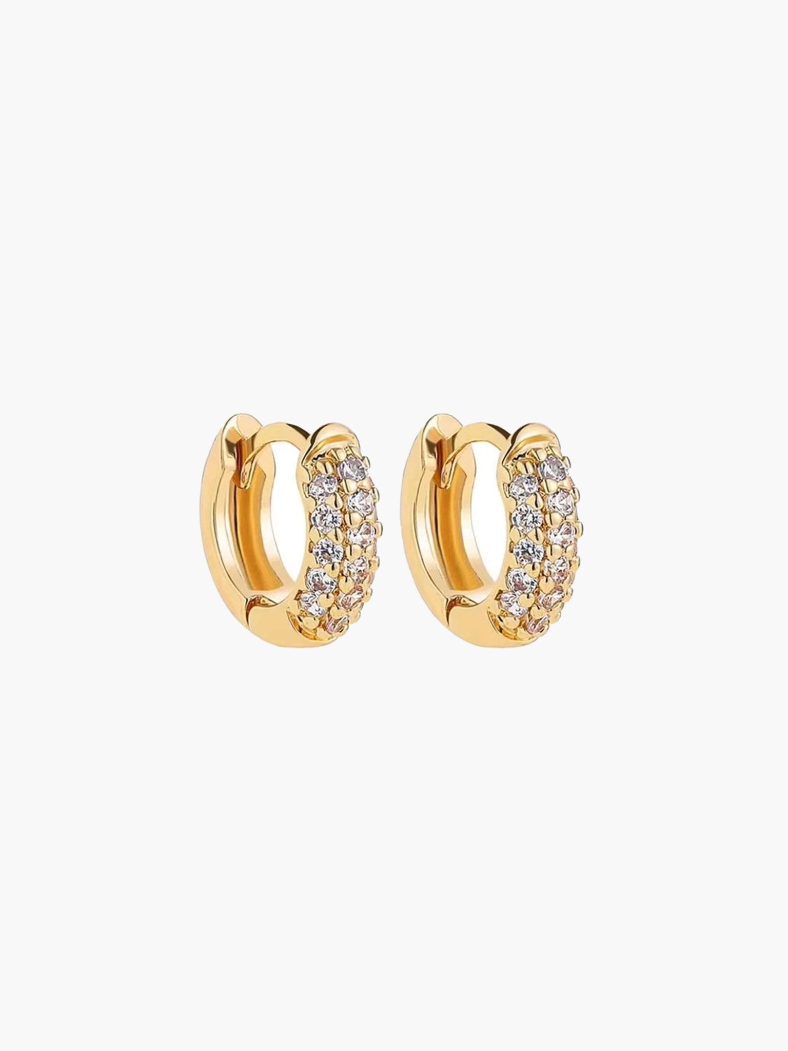ZEYA - Juliette - Earrings with Zirconia Stones, Minimalist Hoop Design for Women