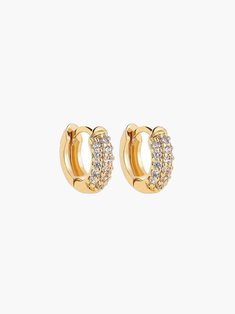 ZEYA - Juliette - Earrings with Zirconia Stones, Minimalist Hoop Design for Women